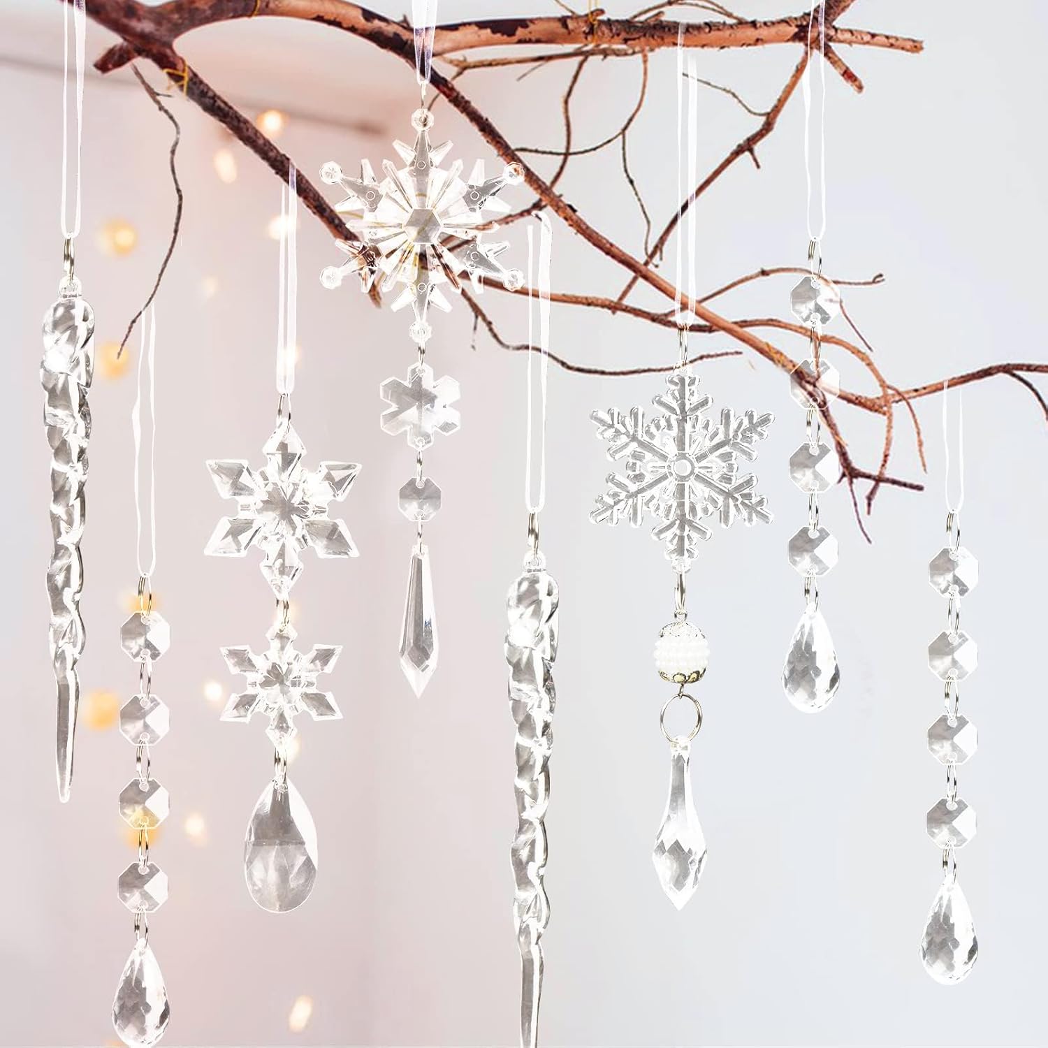 Sparkling Snowflake Christmas Ornaments