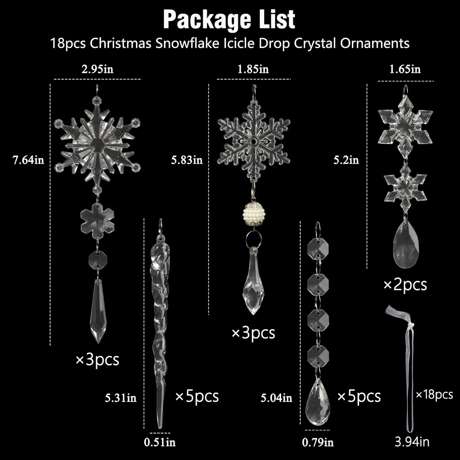 Sparkling Snowflake Christmas Ornaments