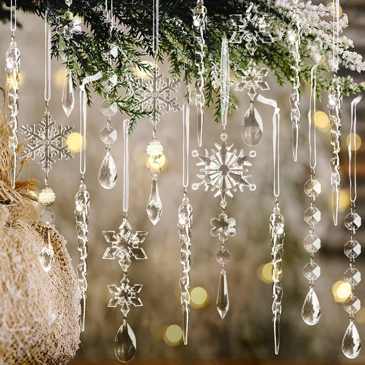 Sparkling Snowflake Christmas Ornaments