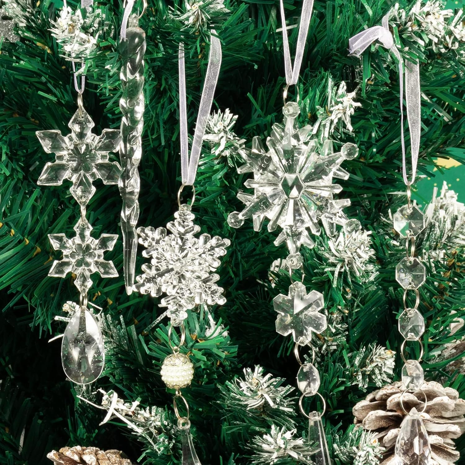Sparkling Snowflake Christmas Ornaments