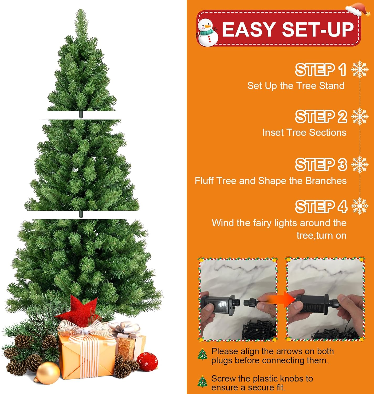 Sparkling Christmas Tree with Warm LED lights