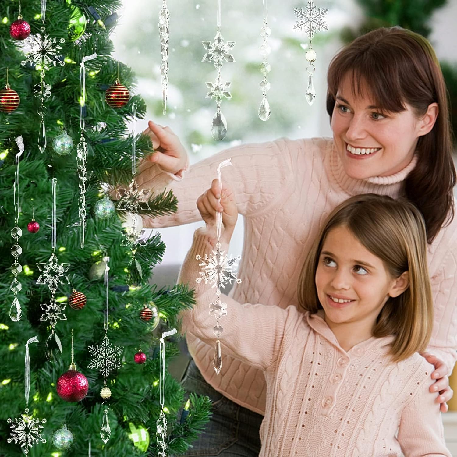 Sparkling Snowflake Christmas Ornaments