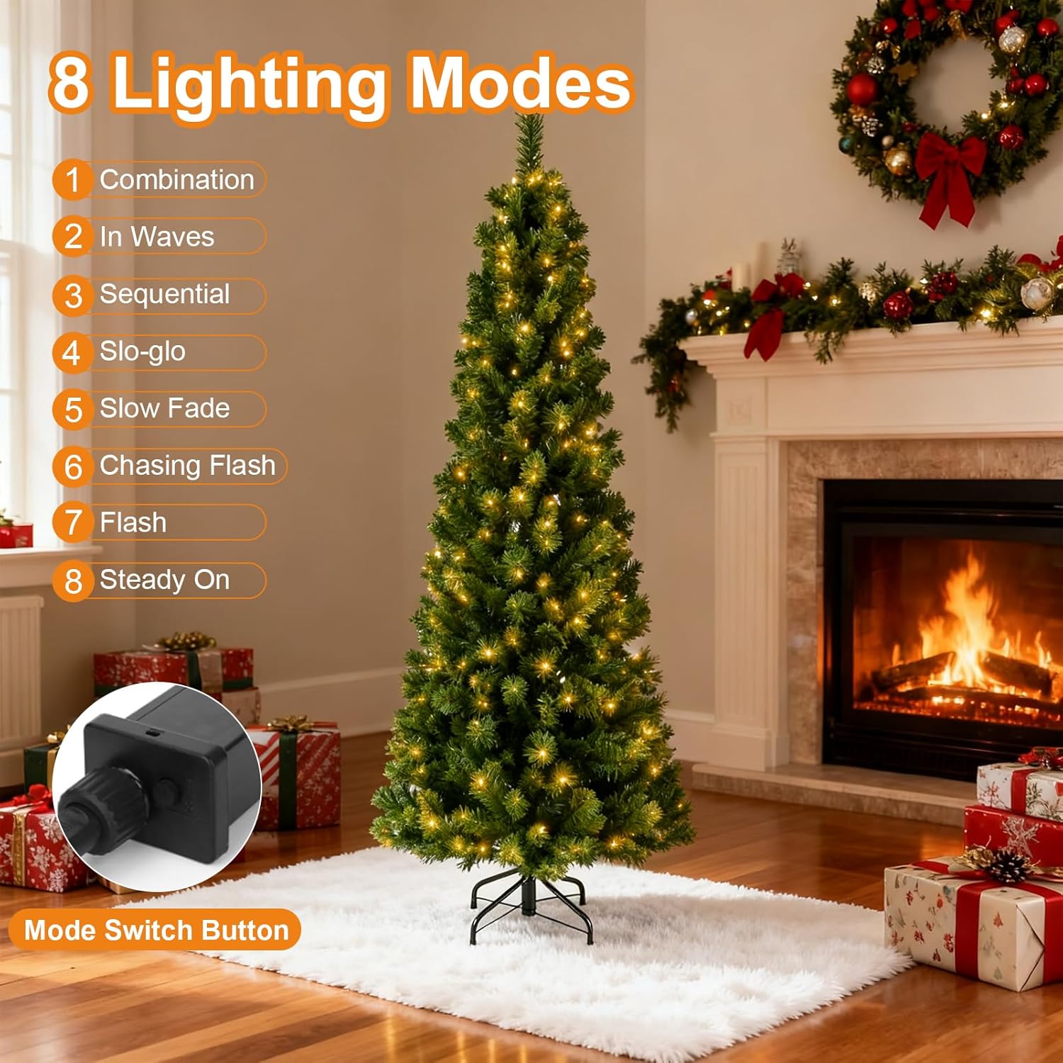 Sparkling Christmas Tree with Warm LED lights
