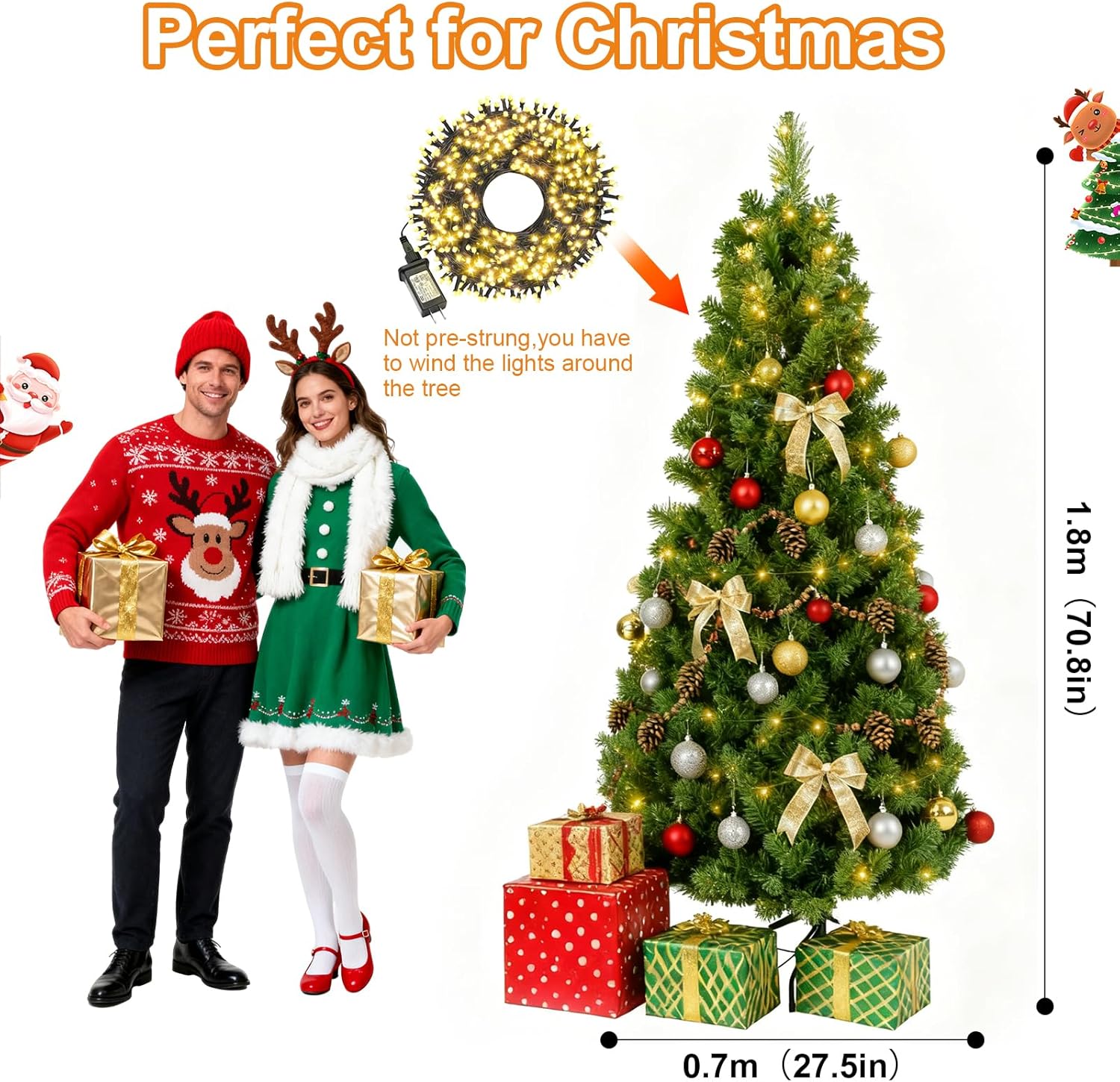 Sparkling Christmas Tree with Warm LED lights